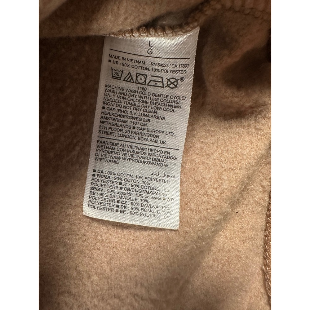 Old Navy Womens Large Tan Brown Raglan Sleeve Fleece Crewneck SweatshirtPullover - Picture 3 of 4